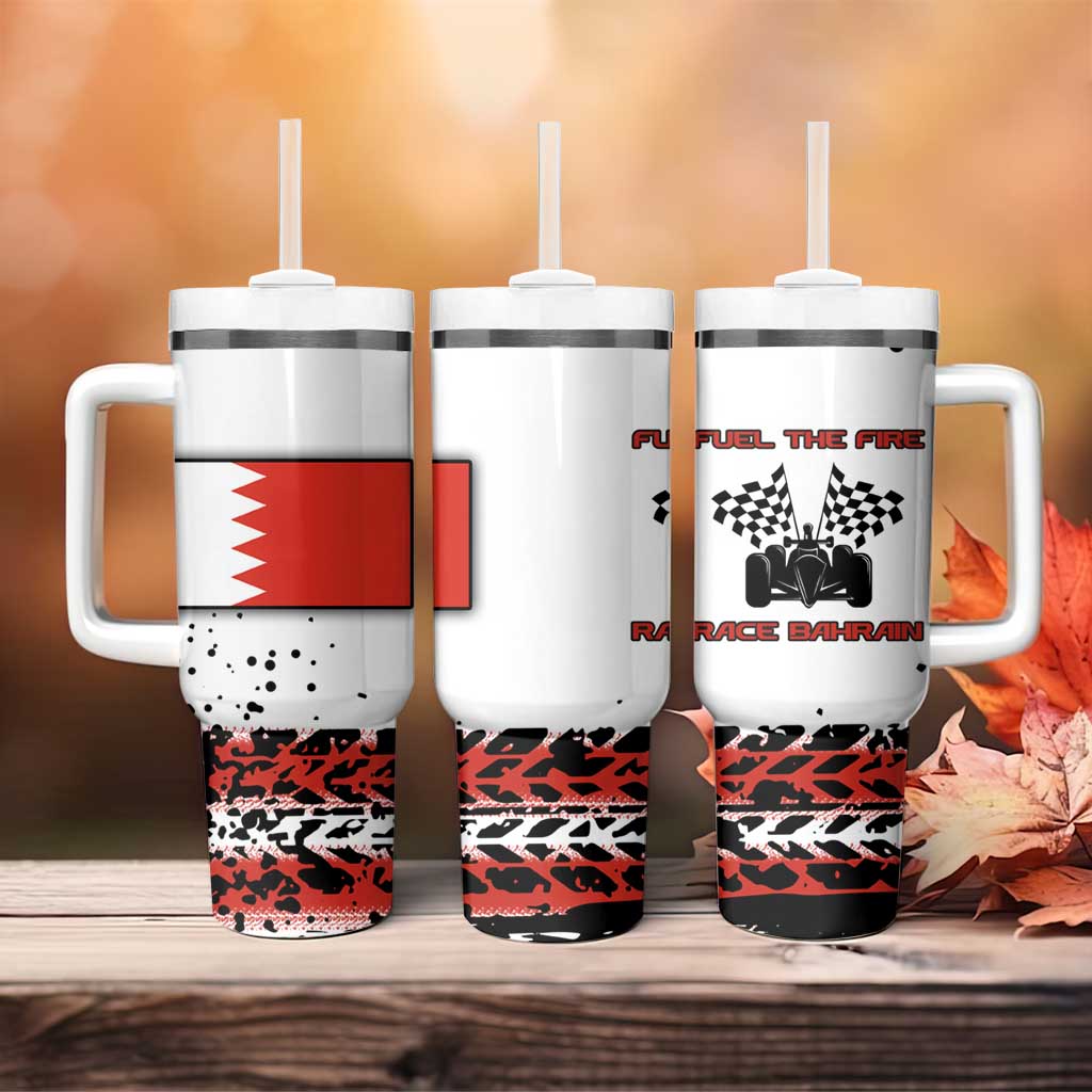 Formula 1 Inspired Bahrain Race Tumbler With Handle with Checkered Flag Print