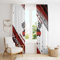 Formula 1 Inspired Bahrain Race Window Curtain with Checkered Flag Print