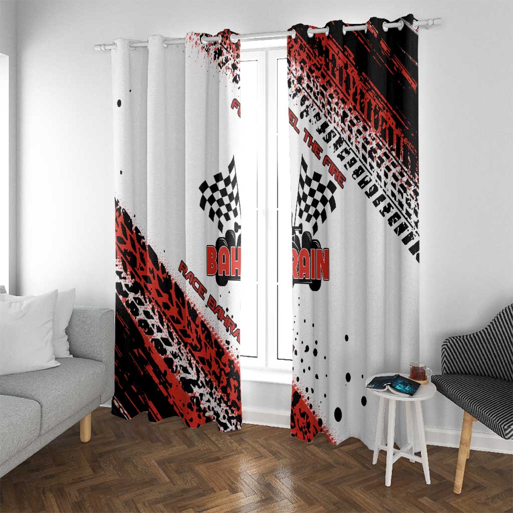 Formula 1 Inspired Bahrain Race Window Curtain with Checkered Flag Print