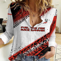 Formula 1 Inspired Bahrain Race Women Casual Shirt with Checkered Flag Print