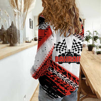 Formula 1 Inspired Bahrain Race Women Casual Shirt with Checkered Flag Print