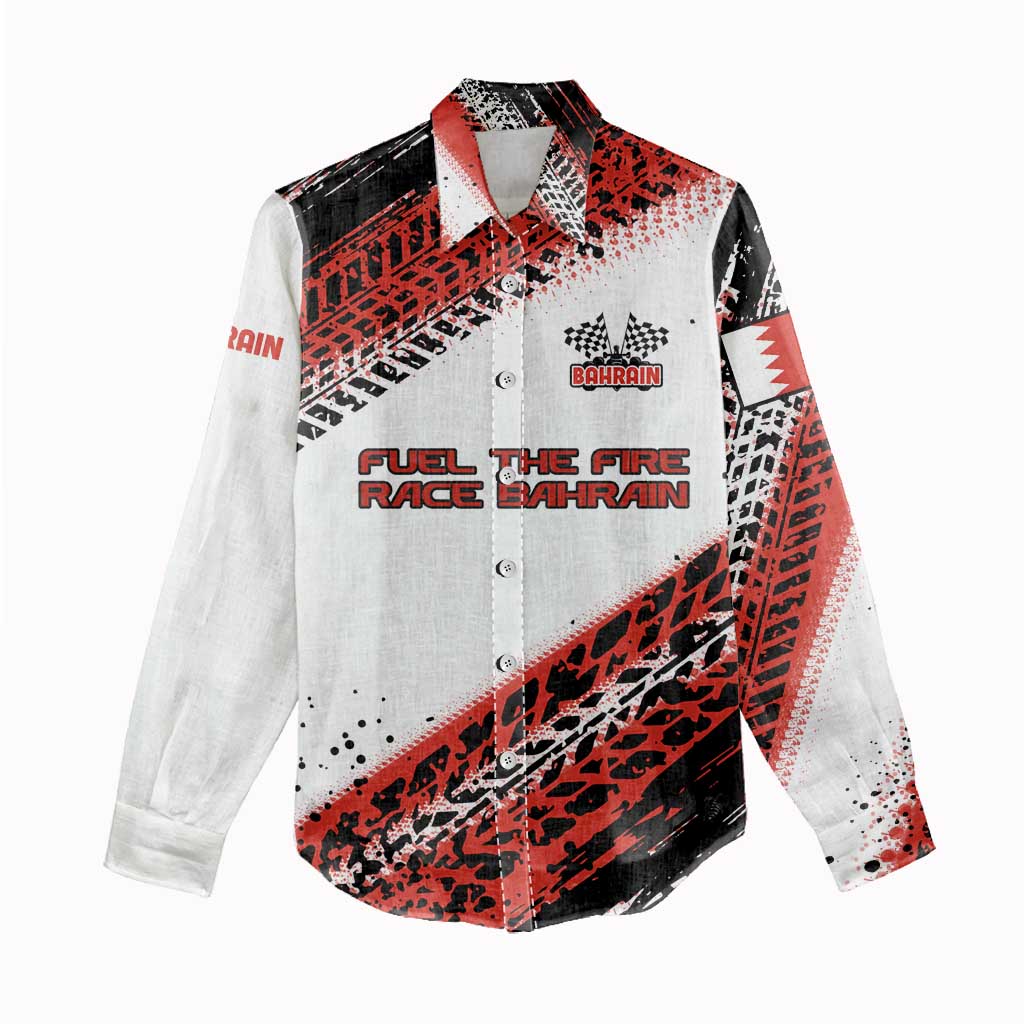 Formula 1 Inspired Bahrain Race Women Casual Shirt with Checkered Flag Print