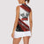Formula 1 Inspired Bahrain Race Women Sleeveless Polo Shirt with Checkered Flag Print