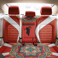 Bahrain Mandala Pattern Back Car Seat Cover with National Map and Arabic Geometric Design