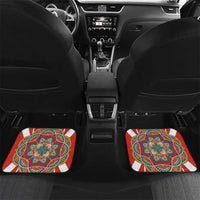 Bahrain Mandala Pattern Car Mats with National Map and Arabic Geometric Design