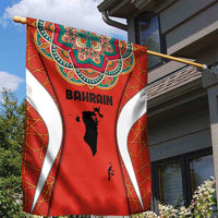 Bahrain Mandala Pattern Garden Flag with National Map and Arabic Geometric Design