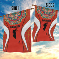 Bahrain Mandala Pattern Garden Flag with National Map and Arabic Geometric Design