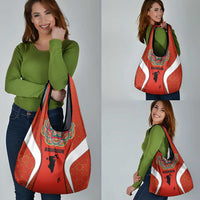 Bahrain Mandala Pattern Grocery Bag with National Map and Arabic Geometric Design