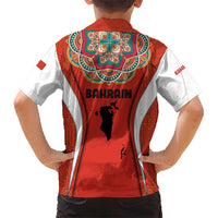 Bahrain Mandala Pattern Hawaiian Shirt with National Map and Arabic Geometric Design