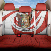 Bahrain Tribal Camel Back Car Seat Cover with Red Mosaic Swirl and Heritage Slogan
