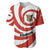 Bahrain Tribal Camel Baseball Jersey with Red Mosaic Swirl and Heritage Slogan