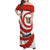Bahrain Tribal Camel Family Matching Off Shoulder Maxi Dress and Hawaiian Shirt with Red Mosaic Swirl and Heritage Slogan