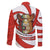 Bahrain Tribal Camel Family Matching Summer Maxi Dress and Hawaiian Shirt with Red Mosaic Swirl and Heritage Slogan