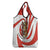 Bahrain Tribal Camel Grocery Bag with Red Mosaic Swirl and Heritage Slogan