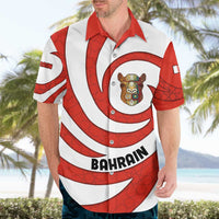Bahrain Tribal Camel Hawaiian Shirt with Red Mosaic Swirl and Heritage Slogan