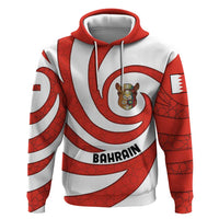 Bahrain Tribal Camel Hoodie with Red Mosaic Swirl and Heritage Slogan