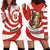 Bahrain Tribal Camel Hoodie Dress with Red Mosaic Swirl and Heritage Slogan