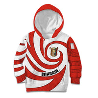 Bahrain Tribal Camel Kid Hoodie with Red Mosaic Swirl and Heritage Slogan