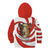 Bahrain Tribal Camel Kid Hoodie with Red Mosaic Swirl and Heritage Slogan
