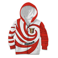 Bahrain Tribal Camel Kid Hoodie with Red Mosaic Swirl and Heritage Slogan
