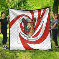 Bahrain Tribal Camel Quilt with Red Mosaic Swirl and Heritage Slogan