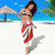 Bahrain Tribal Camel Sarong with Red Mosaic Swirl and Heritage Slogan
