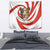 Bahrain Tribal Camel Tapestry with Red Mosaic Swirl and Heritage Slogan