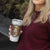 Bahrain Tribal Camel Tumbler Cup with Red Mosaic Swirl and Heritage Slogan