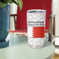 Bahrain Tribal Camel Tumbler Cup with Red Mosaic Swirl and Heritage Slogan