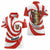 Bahrain Tribal Camel Women Polo Shirt with Red Mosaic Swirl and Heritage Slogan
