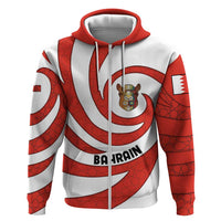 Bahrain Tribal Camel Zip Hoodie with Red Mosaic Swirl and Heritage Slogan