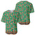 Traditional Malaysian Batik Floral Baseball Jersey with Green Tulip and Red Blossom Pattern