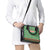 Traditional Malaysian Batik Floral Shoulder Handbag with Green Tulip and Red Blossom Pattern