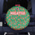 Traditional Malaysian Batik Floral Spare Tire Cover with Green Tulip and Red Blossom Pattern
