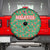 Traditional Malaysian Batik Floral Spare Tire Cover with Green Tulip and Red Blossom Pattern
