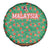 Traditional Malaysian Batik Floral Spare Tire Cover with Green Tulip and Red Blossom Pattern