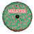Traditional Malaysian Batik Floral Spare Tire Cover with Green Tulip and Red Blossom Pattern