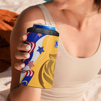 Malaysian Tiger and National Flag 4 in 1 Can Cooler Tumbler with Royal Gold and Blue Design