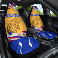 Malaysian Tiger and National Flag Car Seat Cover with Royal Gold and Blue Design