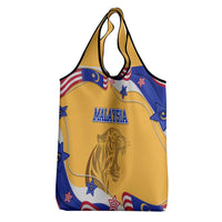 Malaysian Tiger and National Flag Grocery Bag with Royal Gold and Blue Design