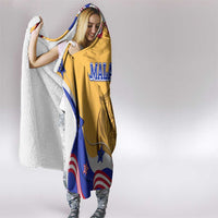 Malaysian Tiger and National Flag Hooded Blanket with Royal Gold and Blue Design