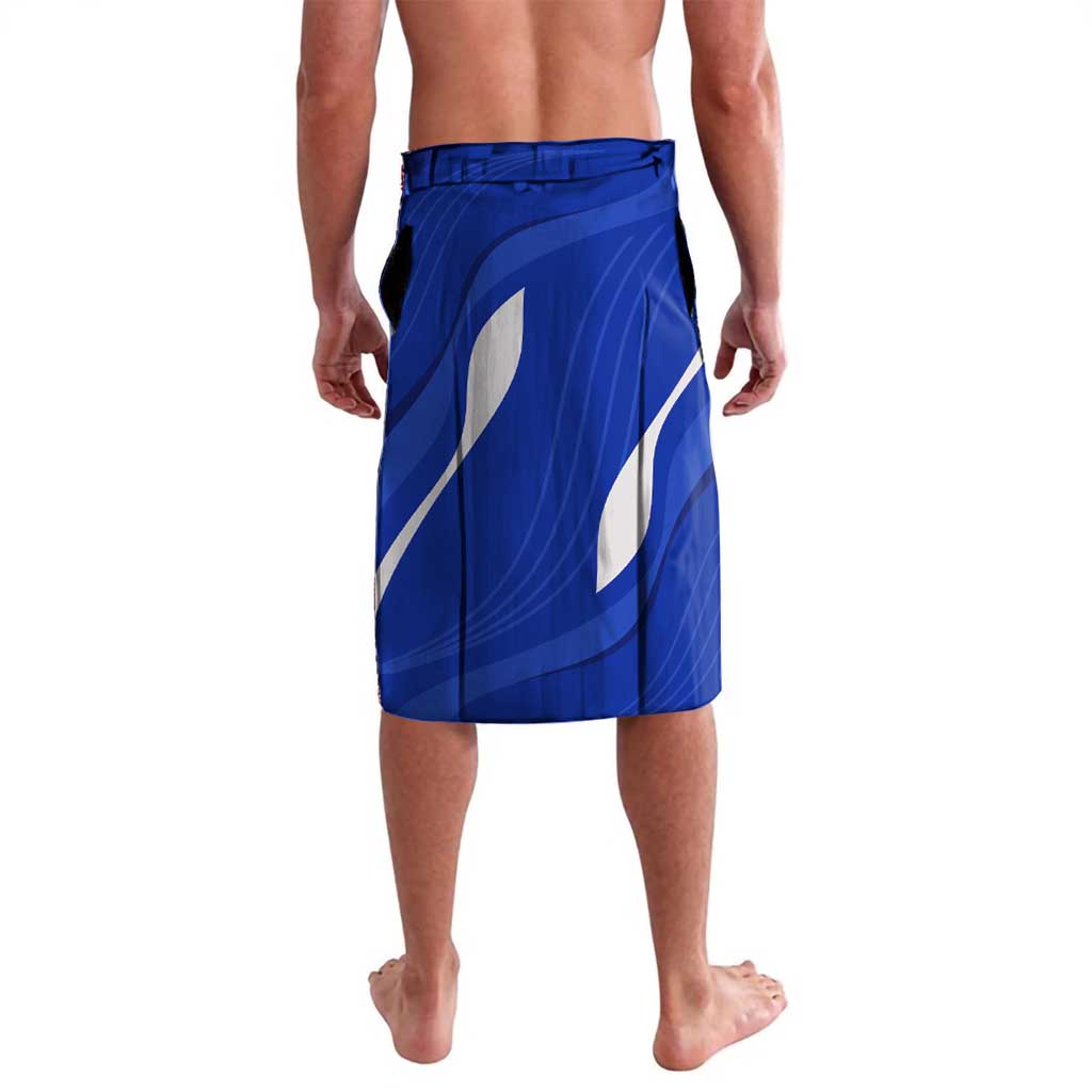 Malaysian Tiger and National Flag Lavalava with Royal Gold and Blue Design