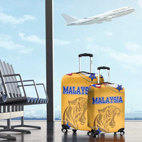 Malaysian Tiger and National Flag Luggage Cover with Royal Gold and Blue Design