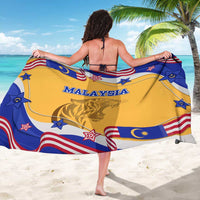 Malaysian Tiger and National Flag Sarong with Royal Gold and Blue Design
