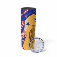 Malaysian Tiger and National Flag Skinny Tumbler with Royal Gold and Blue Design