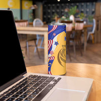 Malaysian Tiger and National Flag Skinny Tumbler with Royal Gold and Blue Design