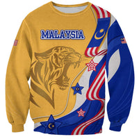 Malaysian Tiger and National Flag Sweatshirt with Royal Gold and Blue Design