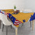 Malaysian Tiger and National Flag Tablecloth with Royal Gold and Blue Design