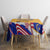 Malaysian Tiger and National Flag Tablecloth with Royal Gold and Blue Design