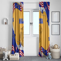 Malaysian Tiger and National Flag Window Curtain with Royal Gold and Blue Design